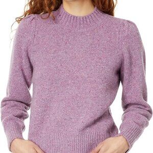 Faherty Sweater Womens Boone Merino Wool & Alpaca Blend Puff Sleeve Purple Large